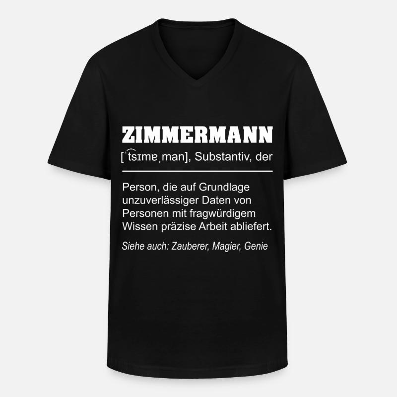 Zimmermann Definition Lustig – Handwerker Geschenk - Männer-T-Shirt mit V-Ausschnitt - Schwarz
