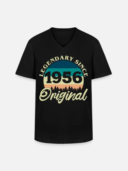 1956 Vintage Retro Original Birthday Gift - Men's V-Neck T-Shirt - black