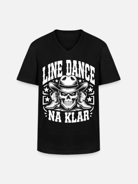 Line Dance Skull Cowboy - Men's V-Neck T-Shirt - black