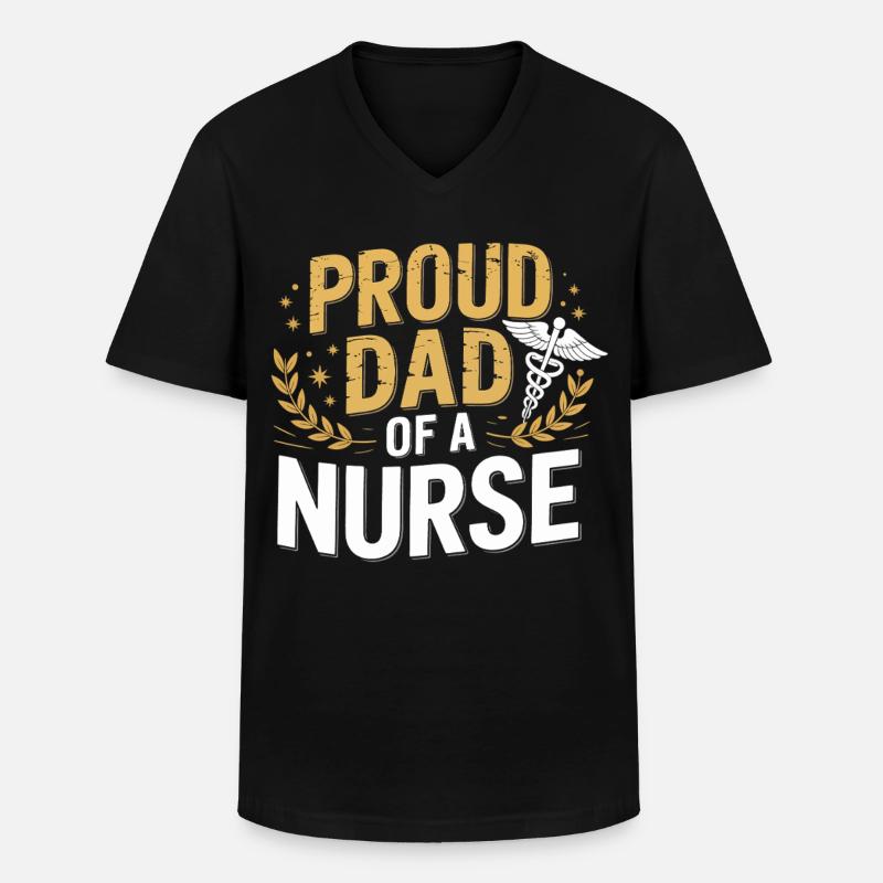 Stolzer Vater einer Pflegekraft - Männer-T-Shirt mit V-Ausschnitt - Schwarz