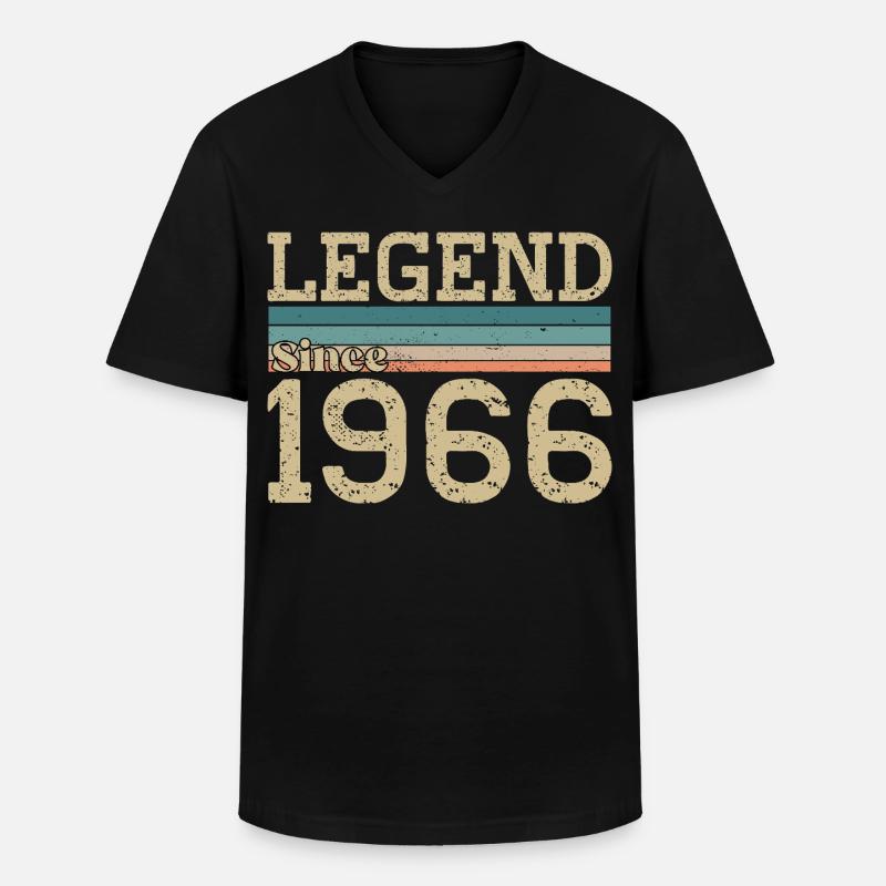 Legende seit 1966 Jubiläum 1966 - Männer-T-Shirt mit V-Ausschnitt - Schwarz