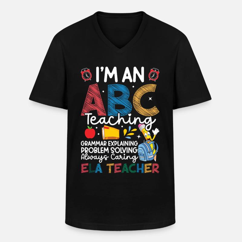 ELA Lehrerteam Team Englisch Sprache - Männer-T-Shirt mit V-Ausschnitt - Schwarz