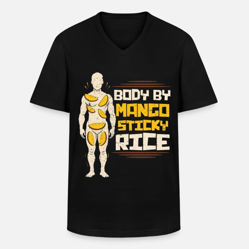 Mango Sticky Reis - Männer-T-Shirt mit V-Ausschnitt - Schwarz