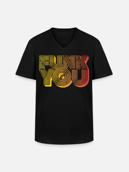 Funk You - Men's V-Neck T-Shirt - black