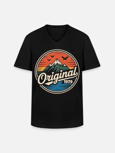 Originales Retro-Jubiläum von 1979 - Männer-T-Shirt mit V-Ausschnitt - Schwarz