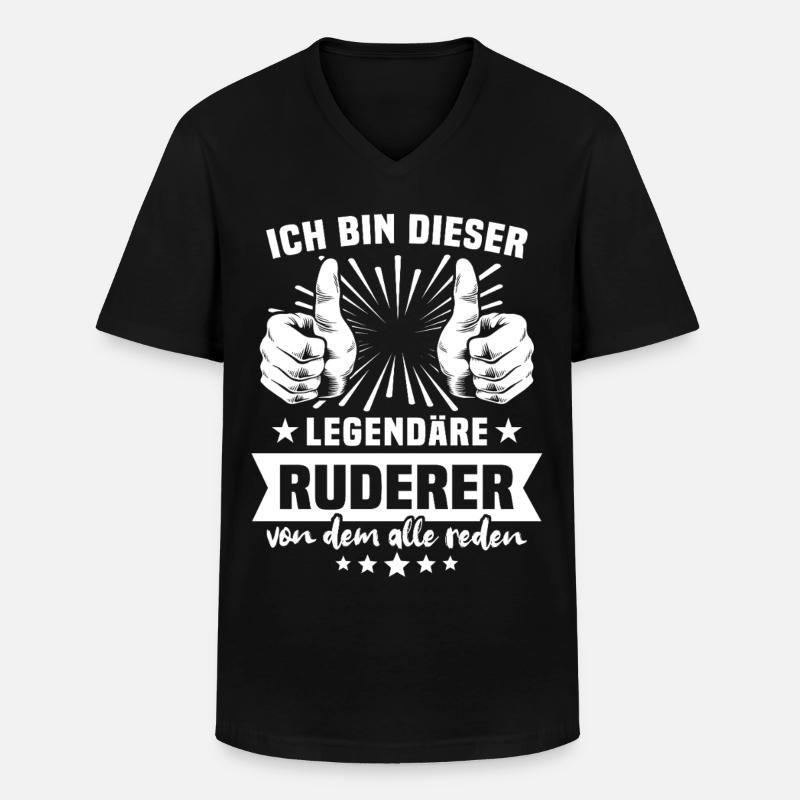 Ruderer Legende - Männer-T-Shirt mit V-Ausschnitt - Schwarz