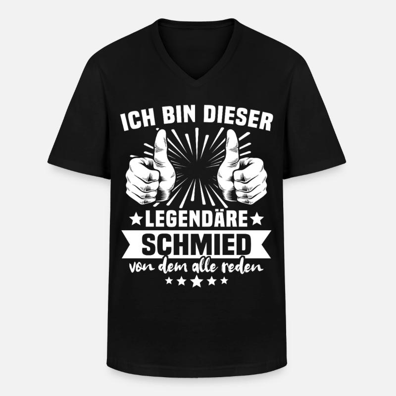 Schmied Legende - Männer-T-Shirt mit V-Ausschnitt - Schwarz