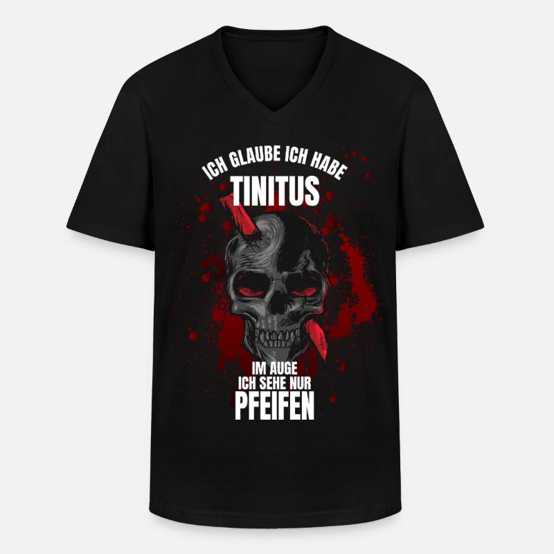 Ich glaube ich habe Tinitus - Männer-T-Shirt mit V-Ausschnitt - Schwarz