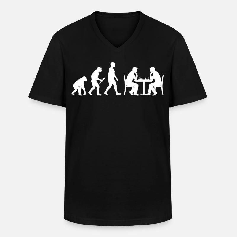 Chess Evolution – The Path to Grandmaster - Men's V-Neck T-Shirt - black