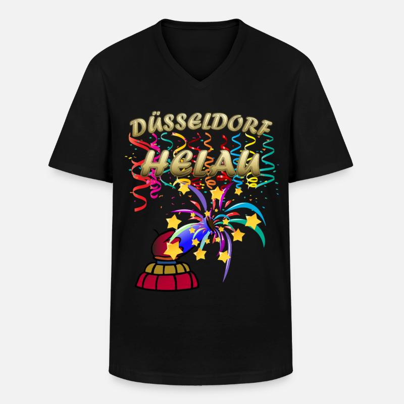 Düsseldorf Helau Karneval - Männer-T-Shirt mit V-Ausschnitt - Schwarz