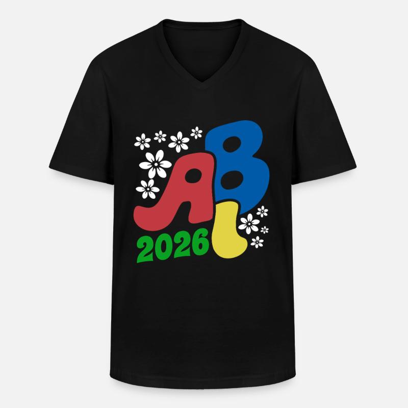 Dono Retro Abitur ABI 2026 Blossoms - Maglietta da uomo classica con scollo a V - nero