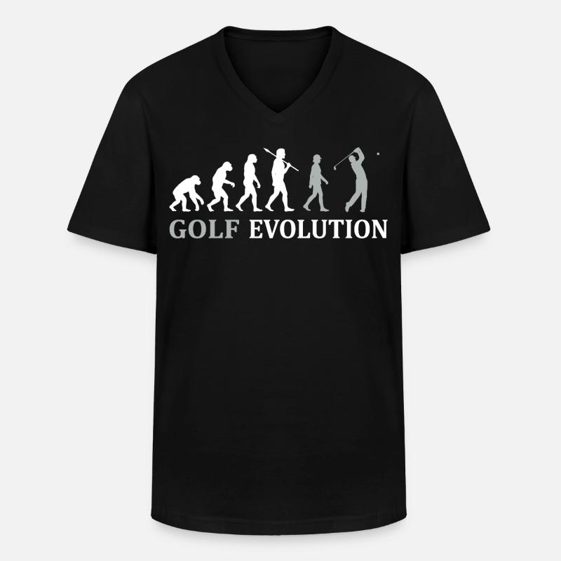 Golf Evolution – Das perfekte Golfer Geschenk - Männer-T-Shirt mit V-Ausschnitt - Schwarz
