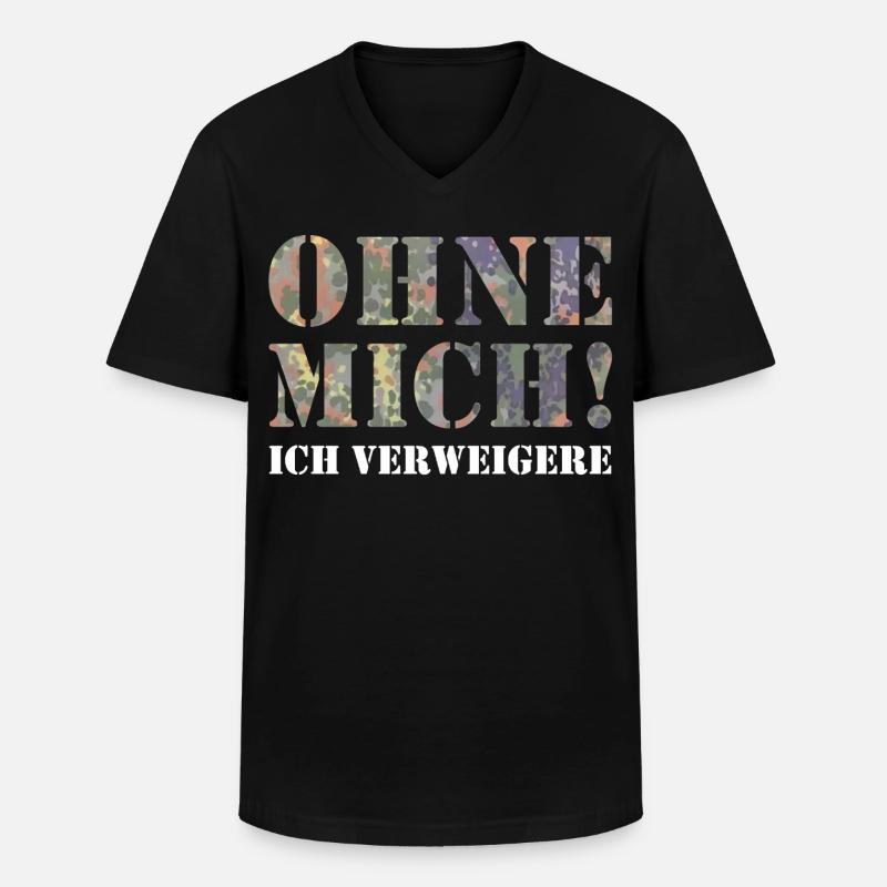 Ohne Mich  - Männer-T-Shirt mit V-Ausschnitt - Schwarz