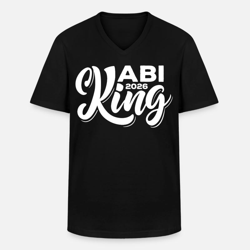 Abi King 2026 - Abitur - Spruch - Maglietta da uomo classica con scollo a V - nero