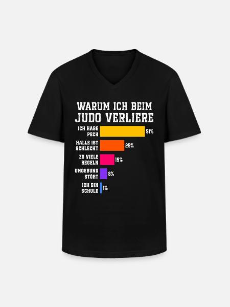 Why I lose in judo Judoka - Men's V-Neck T-Shirt - black
