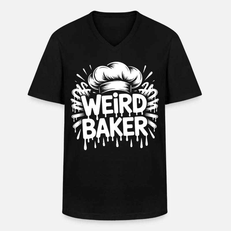 Weird Baker - Männer-T-Shirt mit V-Ausschnitt - Schwarz