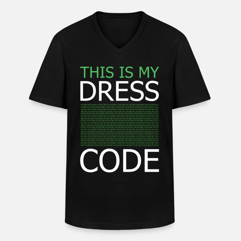 Voici mon code vestimentaire – Code vert - T-shirt col V Homme - noir