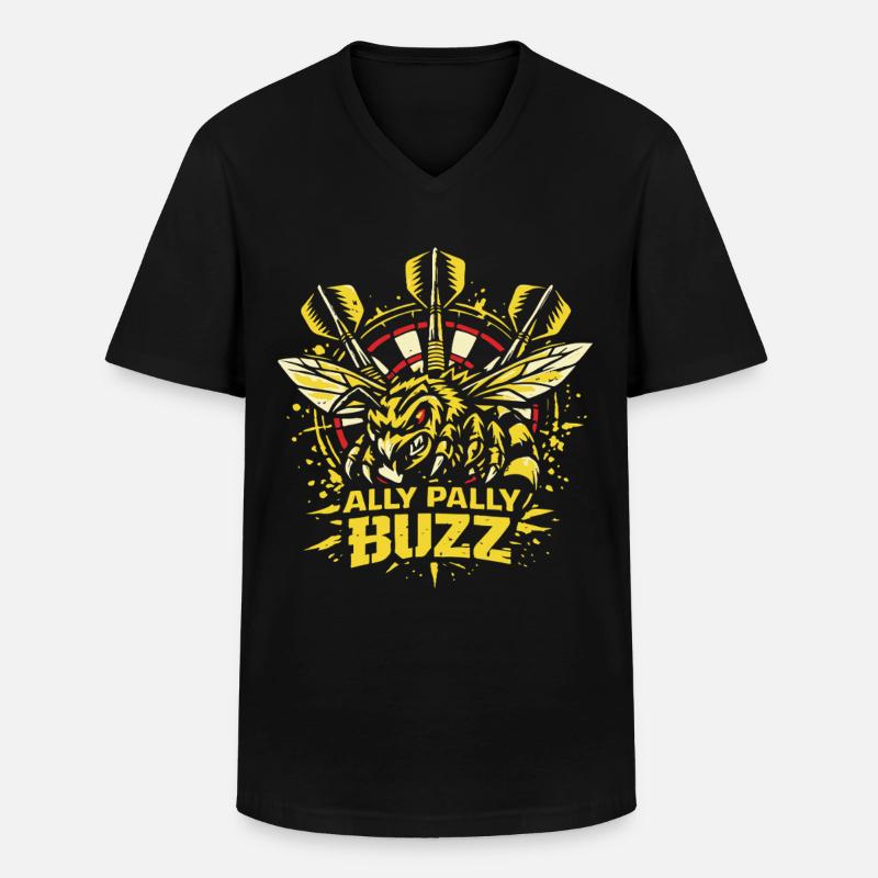Ally Pally Buzz | Dart Biene  - Männer-T-Shirt mit V-Ausschnitt - Schwarz
