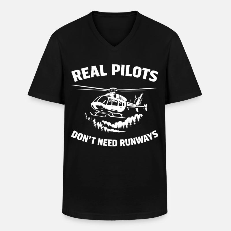 Helicopter pilot Helicopter pilot - Men's V-Neck T-Shirt - black