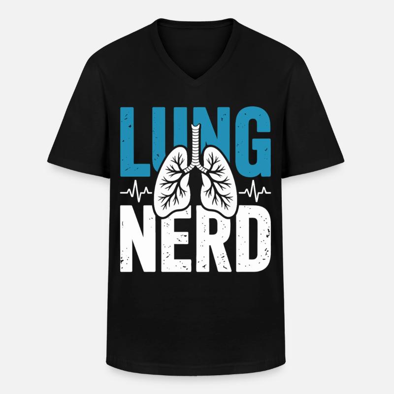 Lungen Nerd Graphic - Männer-T-Shirt mit V-Ausschnitt - Schwarz