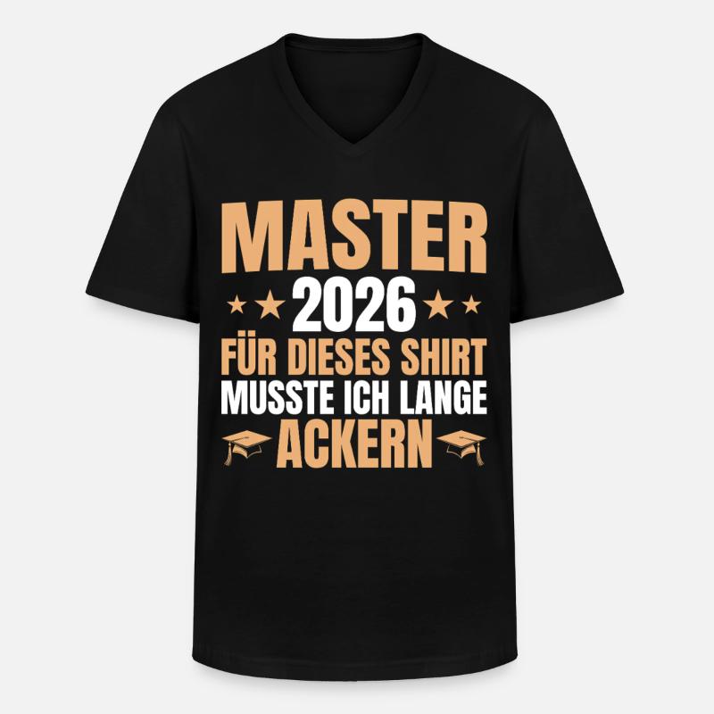 Master 2026 Lange Ackern - Mastertitel - Männer-T-Shirt mit V-Ausschnitt - Schwarz