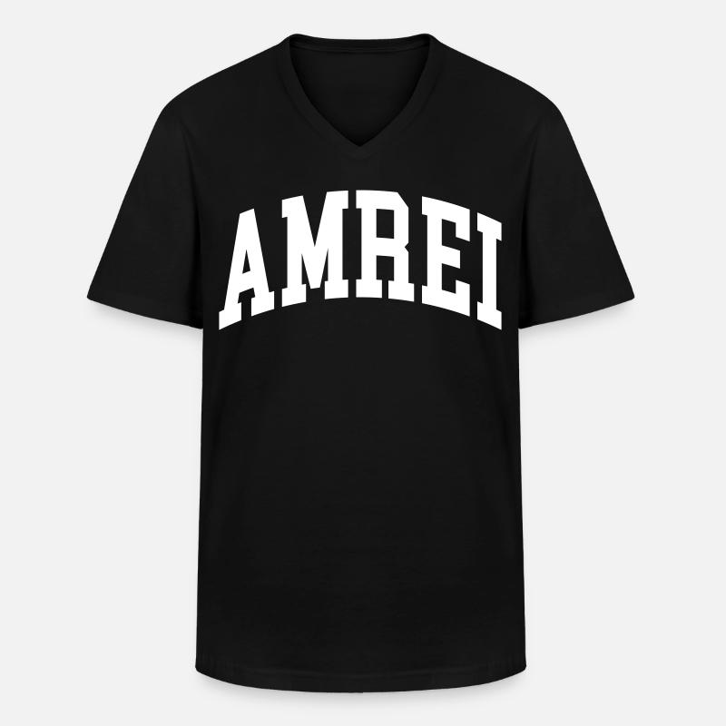 Amrei - Männer-T-Shirt mit V-Ausschnitt - Schwarz