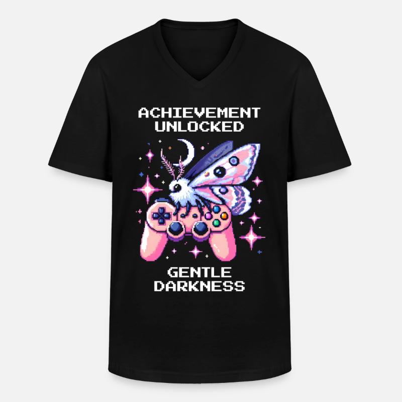 Douce obscurité déverrouillée | Goth doux - T-shirt col V Homme - noir