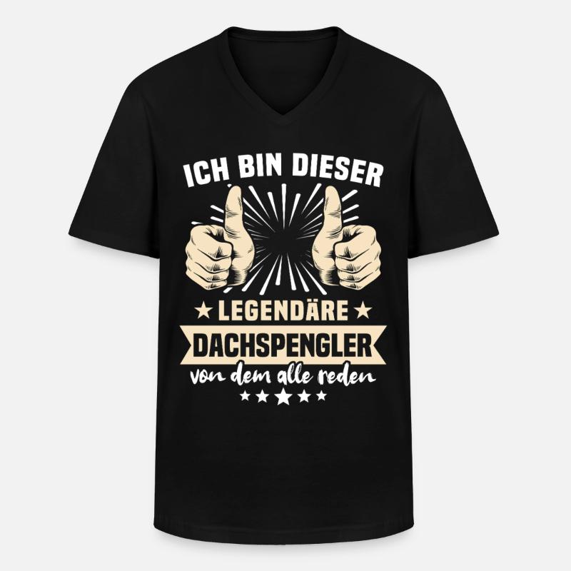 Dachspengler Sprüche - Männer-T-Shirt mit V-Ausschnitt - Schwarz