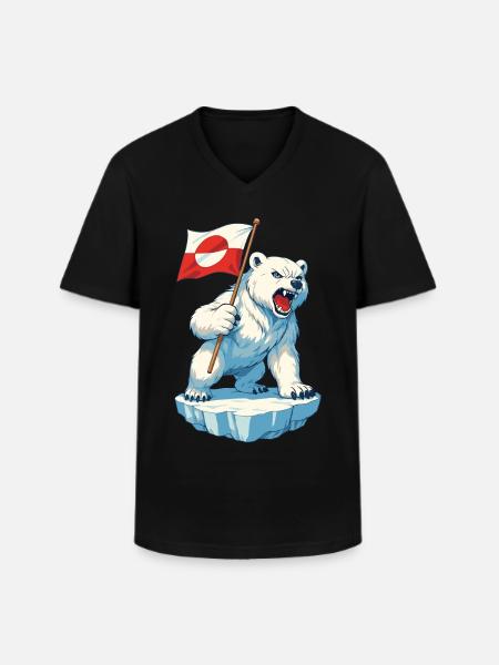 Grønlands flag Grønland er ikke til salg - Klassisk herre T-shirt med V-udskæring - sort