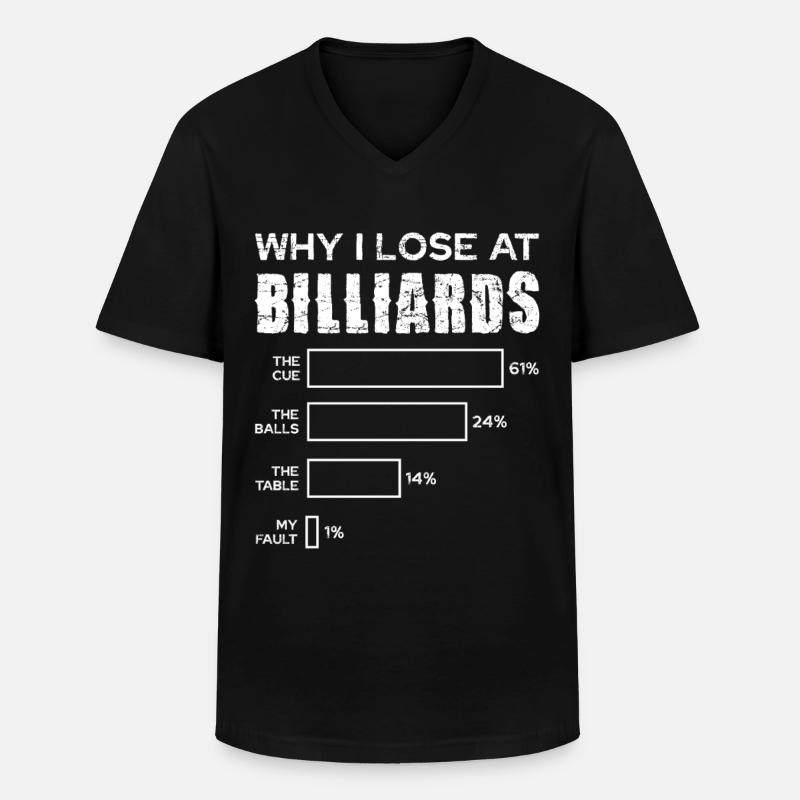 Perché perdo al biliardo - Maglietta da uomo classica con scollo a V - nero