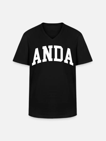 Anda - T-shirt col V Homme - noir