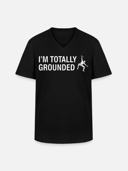 Totally Grounded Klettern - Männer-T-Shirt mit V-Ausschnitt - Schwarz