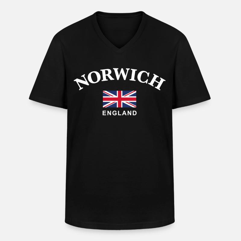 Norwich, England - Männer-T-Shirt mit V-Ausschnitt - Schwarz
