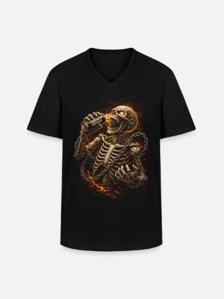 Energy Drink Koffein Taurin - Männer-T-Shirt mit V-Ausschnitt - Schwarz