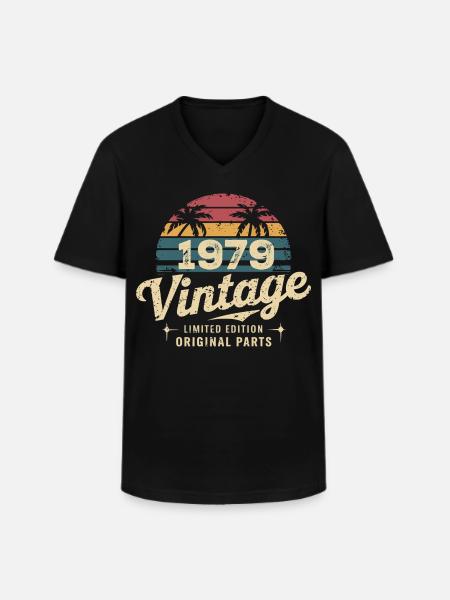 Awesome Since 1979 1979 Birthday Gift - Men's V-Neck T-Shirt - black