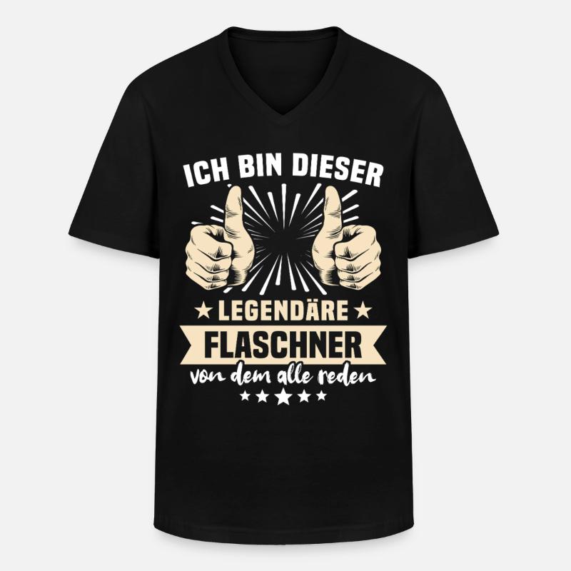 Flaschner Sprüche - Männer-T-Shirt mit V-Ausschnitt - Schwarz
