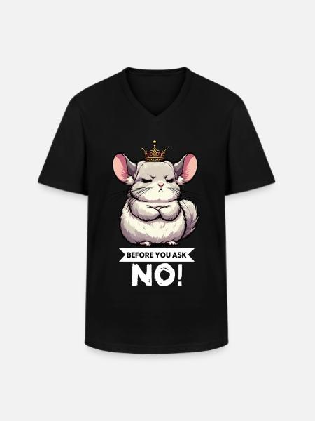 Avant de demander aux chinchillas rongeurs - T-shirt col V Homme - noir