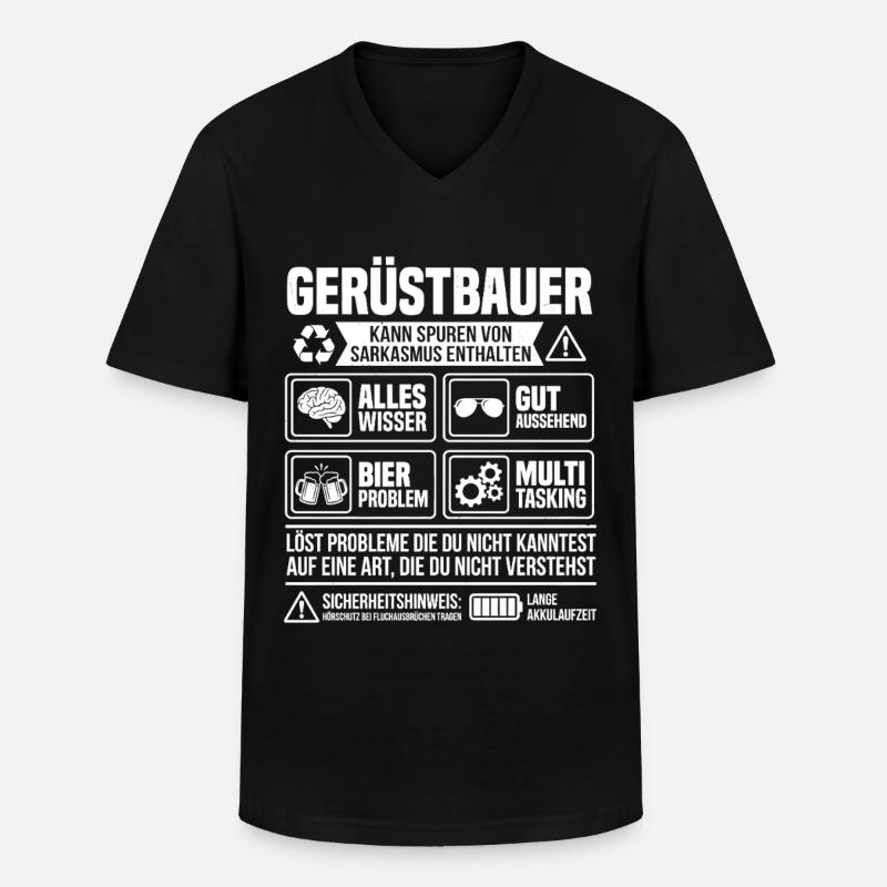 Gerüstbauer Infografik – Lustiger Handwerker - Männer-T-Shirt mit V-Ausschnitt - Schwarz