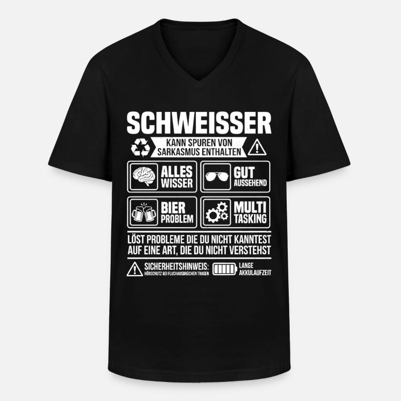 Welder Problem Solver – Funny Craftsman Info - Men's V-Neck T-Shirt - black