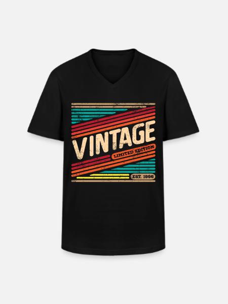 Édition limitée Millésime 1996 - T-shirt col V Homme - noir
