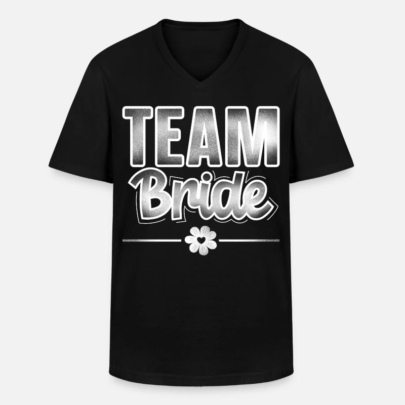 Team Bride - Männer-T-Shirt mit V-Ausschnitt - Schwarz