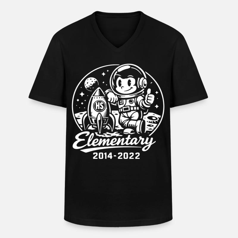 Elementar-Astronauten-Mond - Männer-T-Shirt mit V-Ausschnitt - Schwarz