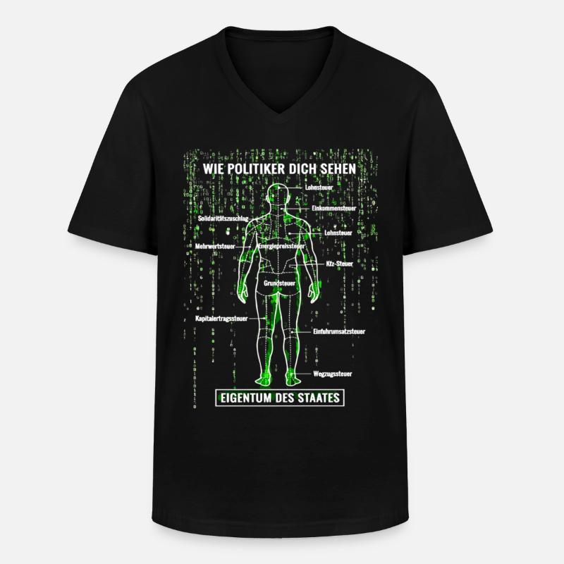 Systemfehler Steuerzahler - Matrix Zerlegeplan  - Männer-T-Shirt mit V-Ausschnitt - Schwarz