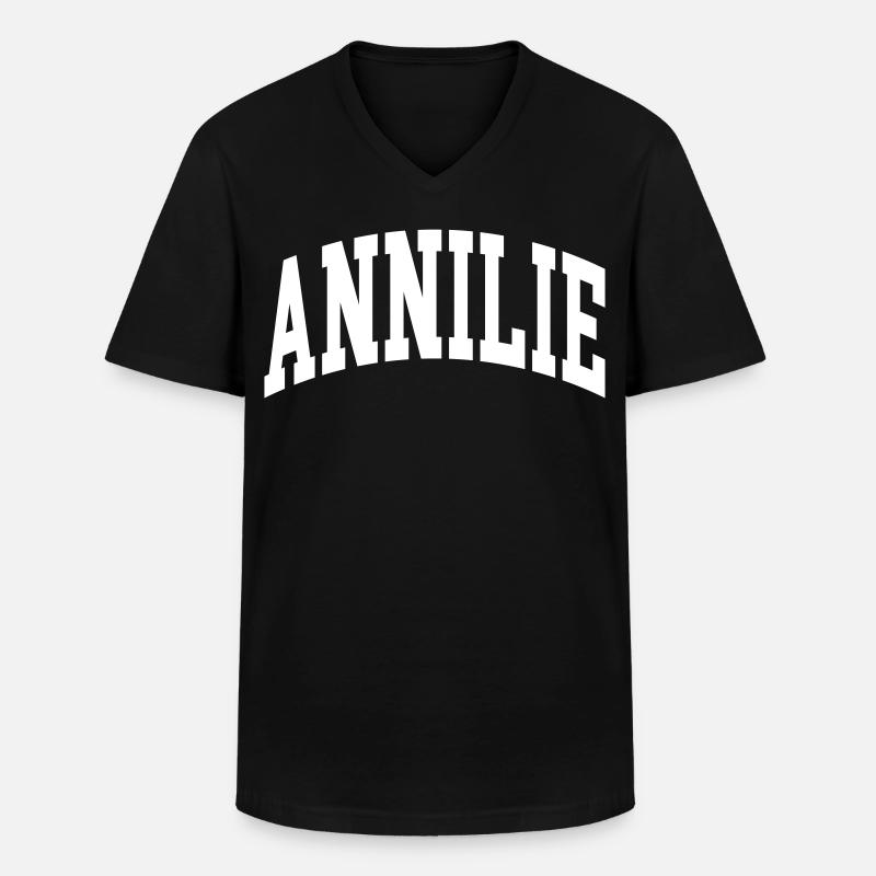 Annilie - Männer-T-Shirt mit V-Ausschnitt - Schwarz