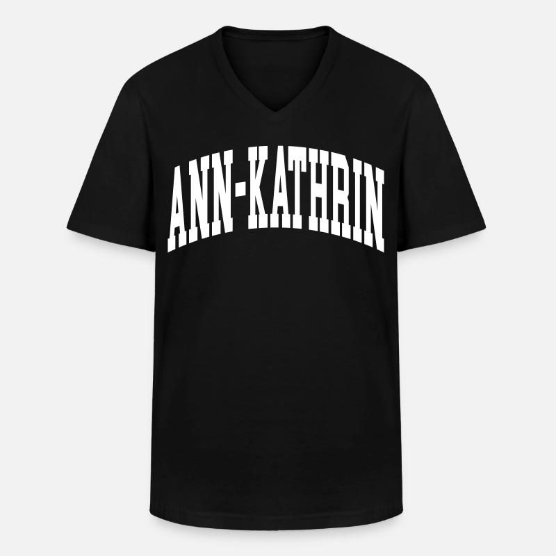 Ann-Kathrin - Männer-T-Shirt mit V-Ausschnitt - Schwarz