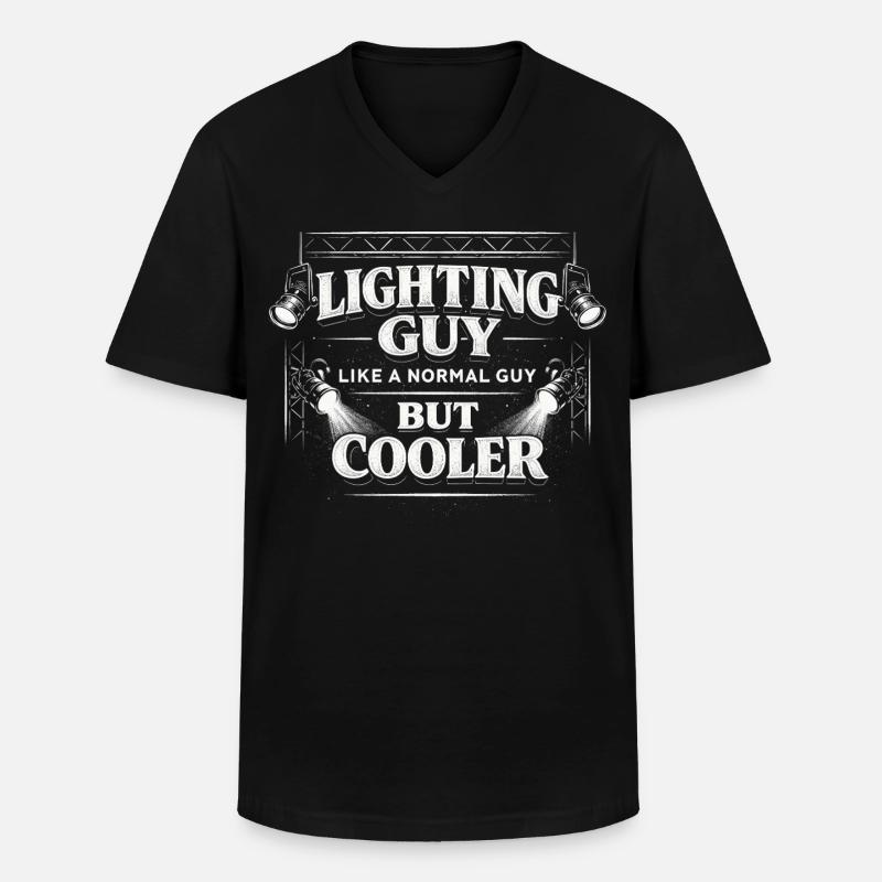 Lichttechniker Beleuchtungstechniker Lighting Guy - Männer-T-Shirt mit V-Ausschnitt - Schwarz