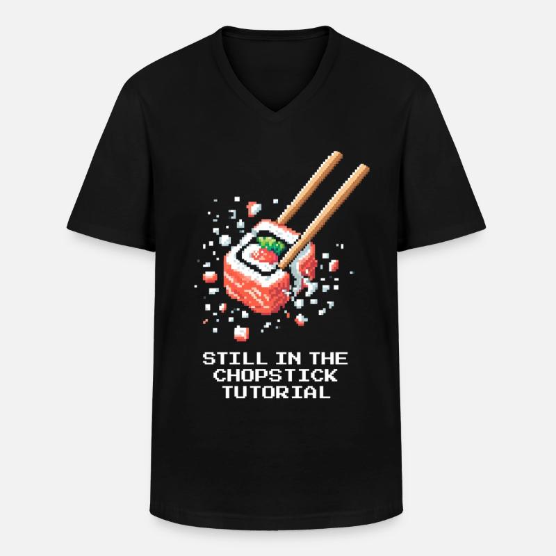 Noch im Stäbchen-Tutorial | Sushi Anfänger - Männer-T-Shirt mit V-Ausschnitt - Schwarz