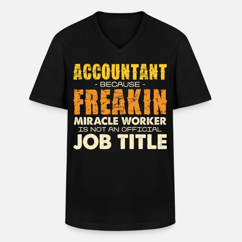 Buchhalterheld: Wunderwerk-Jobtitel - Männer-T-Shirt mit V-Ausschnitt - Schwarz