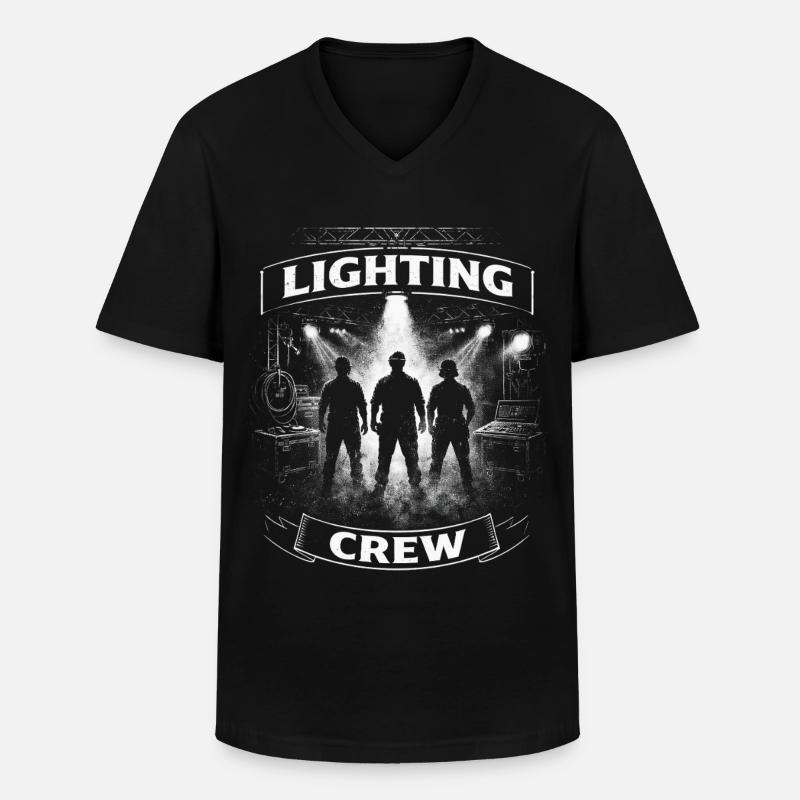 Lichttechniker Beleuchtungstechniker Lighting Crew - Männer-T-Shirt mit V-Ausschnitt - Schwarz
