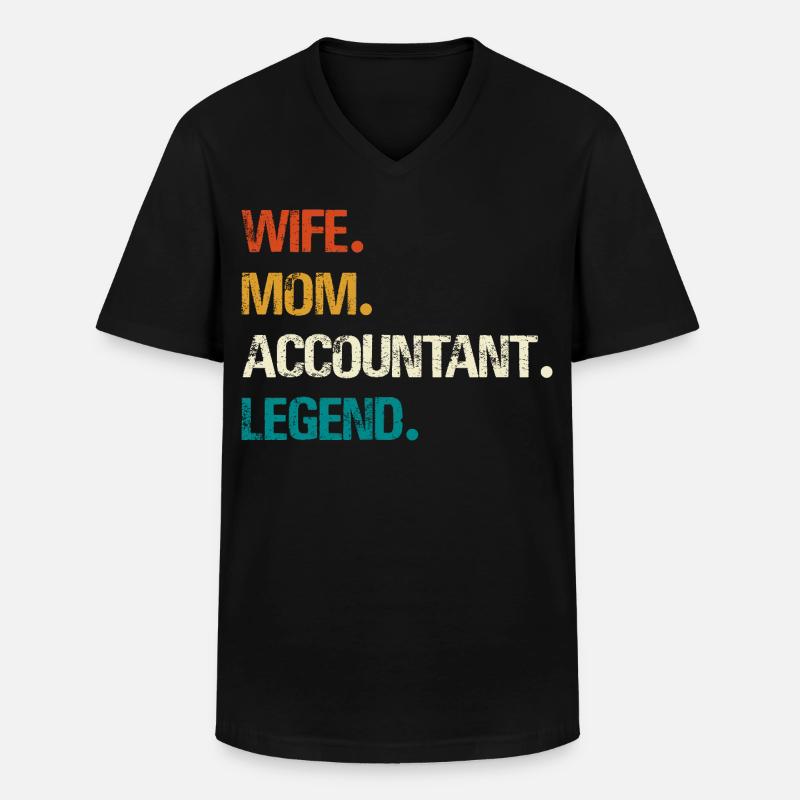 Ehefrau Mutter Buchhalterin Legende - Männer-T-Shirt mit V-Ausschnitt - Schwarz